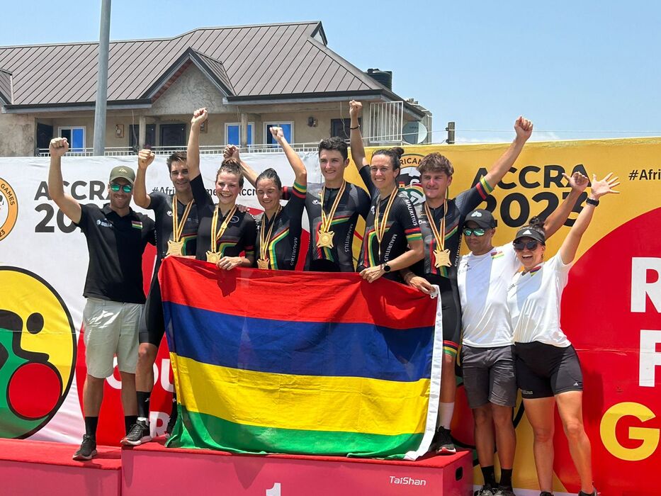 African Games (Cycling) - Gold Medal For Maurice In Mixed Relay
